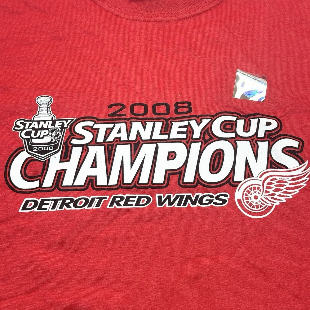 Y2K / Vintage 2008 Detroit Red Wings Stanley Cup Champions T-Shirt Hockey Sz 2XL - Picture 3 of 7